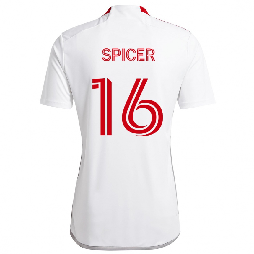 Vaikiškas Tyrese Spicer #16 Balta Raudona Išvykos Marškinėliai 2024/25 T-Shirt