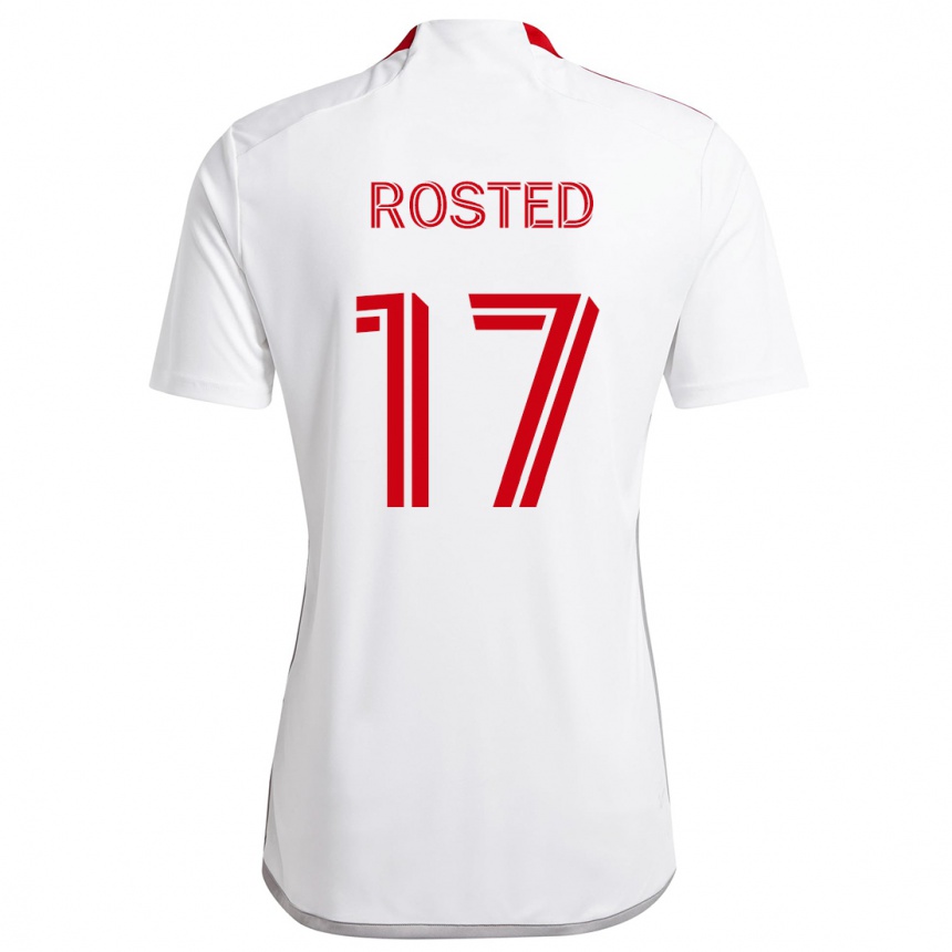 Vaikiškas Sigurd Rosted #17 Balta Raudona Išvykos Marškinėliai 2024/25 T-Shirt