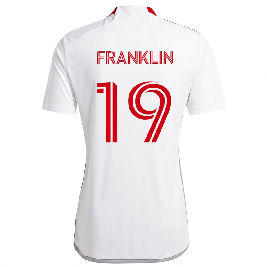 Vaikiškas Kobe Franklin #19 Balta Raudona Išvykos Marškinėliai 2024/25 T-Shirt