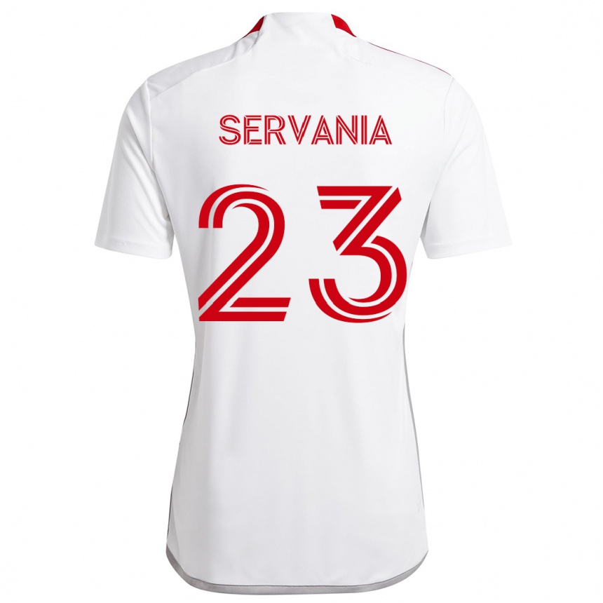 Vaikiškas Brandon Servania #23 Balta Raudona Išvykos Marškinėliai 2024/25 T-Shirt