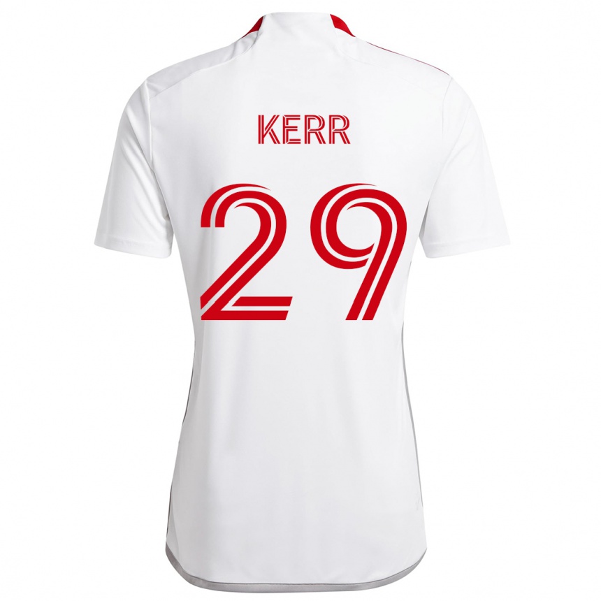 Vaikiškas Deandre Kerr #29 Balta Raudona Išvykos Marškinėliai 2024/25 T-Shirt