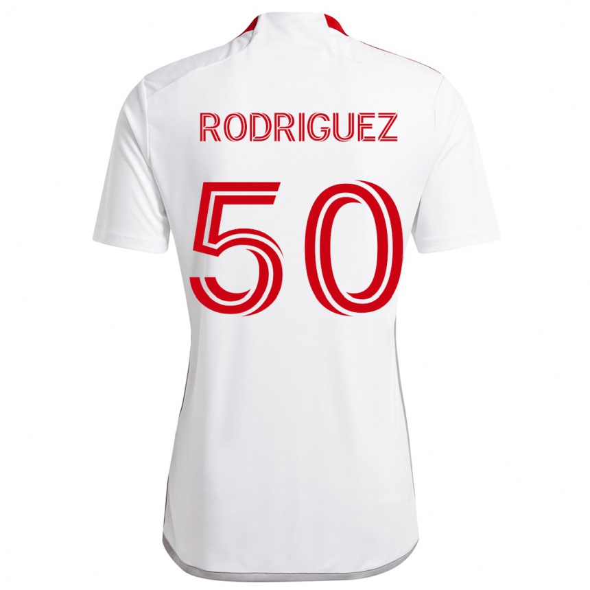 Vaikiškas Abraham Rodriguez #50 Balta Raudona Išvykos Marškinėliai 2024/25 T-Shirt