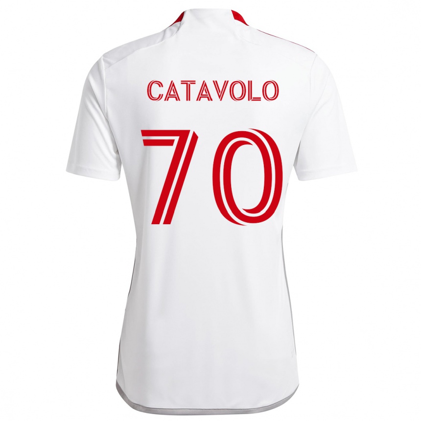 Vaikiškas Matthew Catavolo #70 Balta Raudona Išvykos Marškinėliai 2024/25 T-Shirt