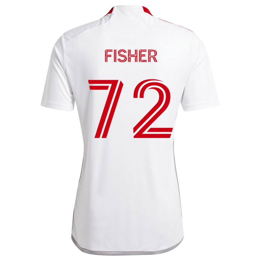 Vaikiškas Mark Fisher #72 Balta Raudona Išvykos Marškinėliai 2024/25 T-Shirt