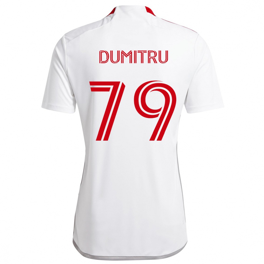 Vaikiškas Andrei Dumitru #79 Balta Raudona Išvykos Marškinėliai 2024/25 T-Shirt