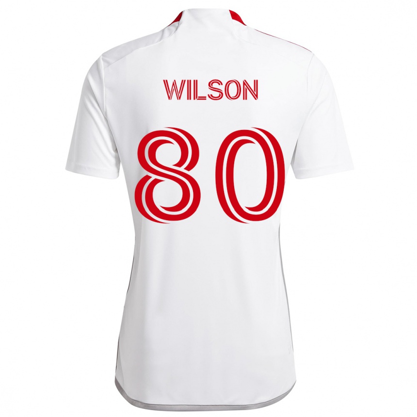 Vaikiškas Shafique Wilson #80 Balta Raudona Išvykos Marškinėliai 2024/25 T-Shirt