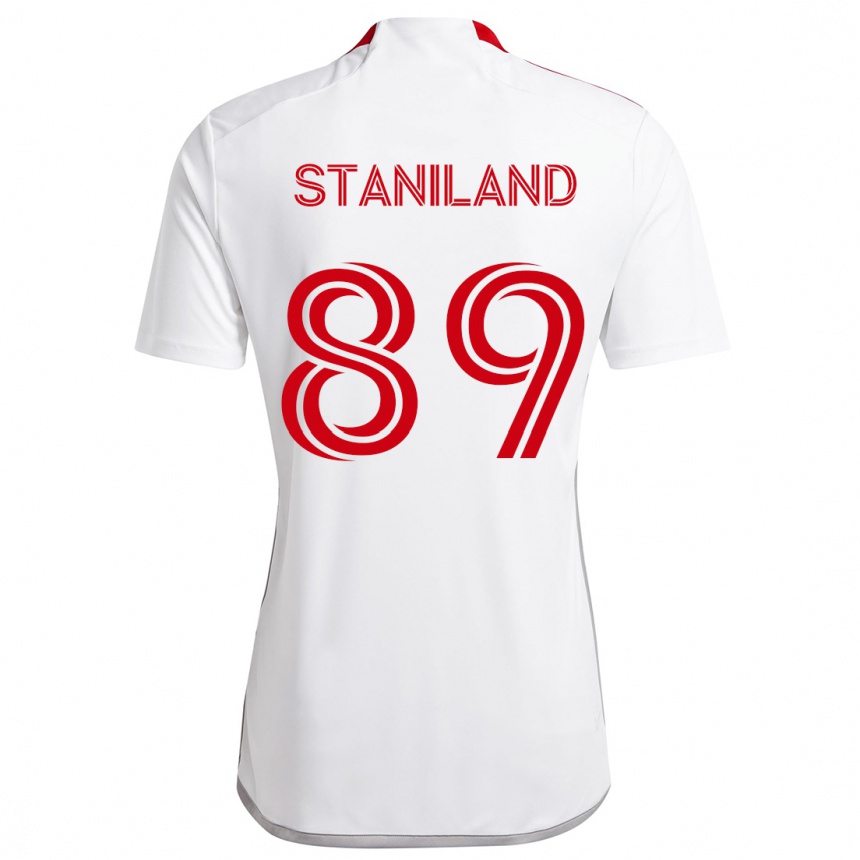 Vaikiškas Charlie Staniland #89 Balta Raudona Išvykos Marškinėliai 2024/25 T-Shirt