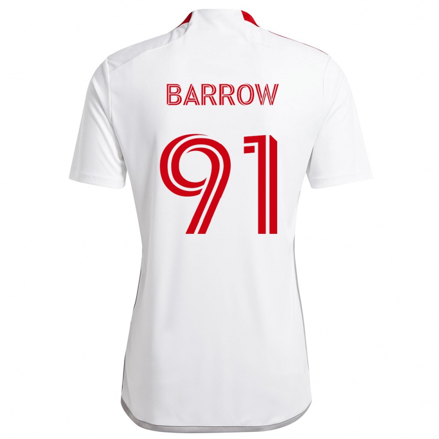 Vaikiškas Dékwon Barrow #91 Balta Raudona Išvykos Marškinėliai 2024/25 T-Shirt