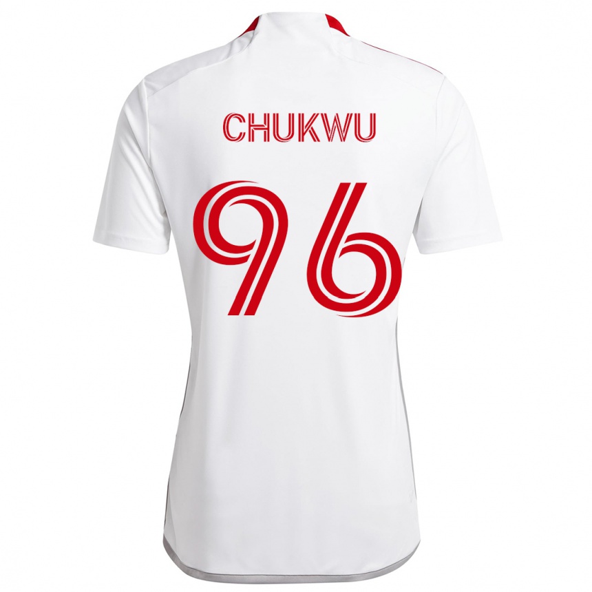 Vaikiškas Richard Chukwu #96 Balta Raudona Išvykos Marškinėliai 2024/25 T-Shirt