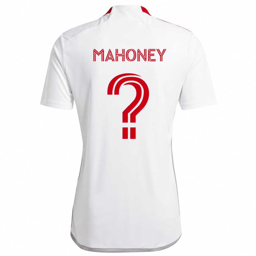 Vaikiškas Adrian Mahoney #0 Balta Raudona Išvykos Marškinėliai 2024/25 T-Shirt