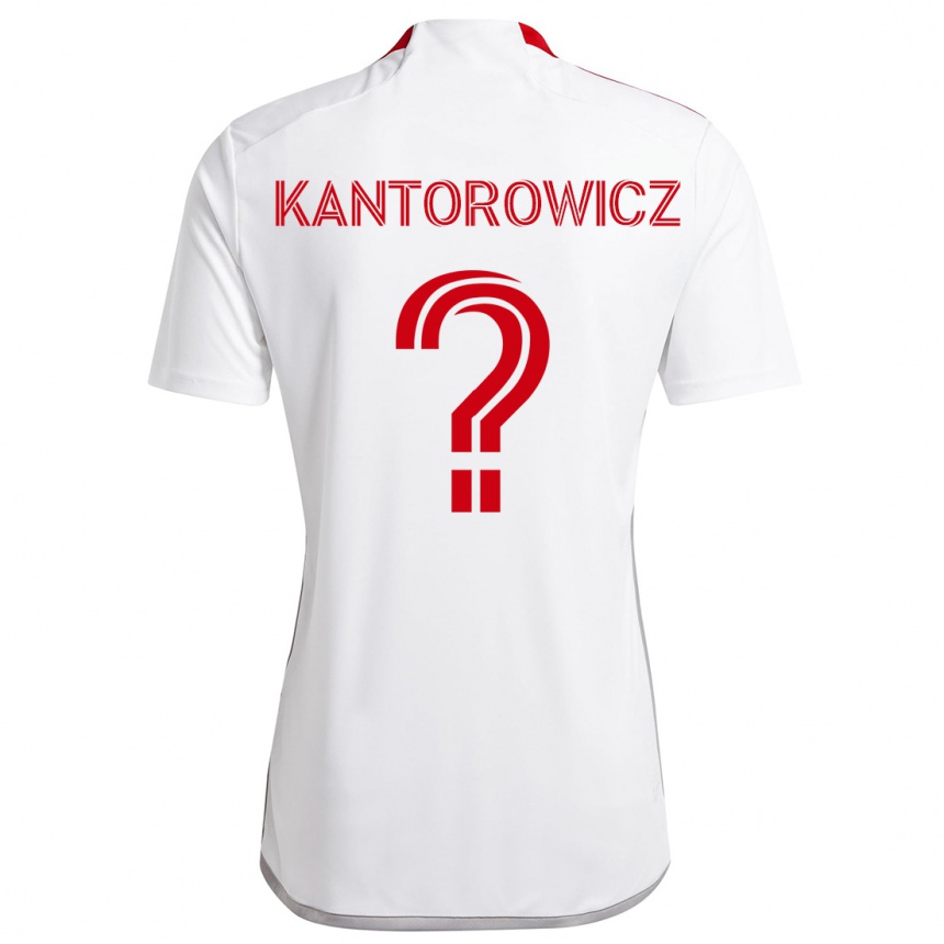 Vaikiškas Dominic Kantorowicz #0 Balta Raudona Išvykos Marškinėliai 2024/25 T-Shirt