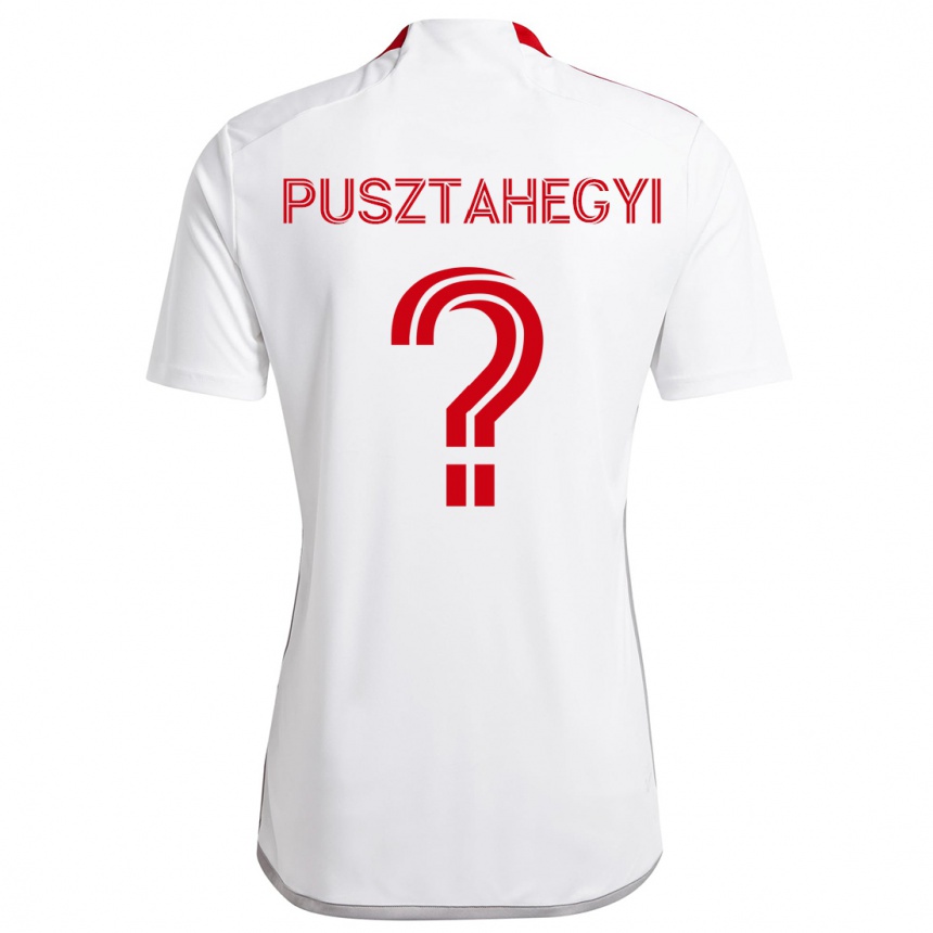 Vaikiškas Tristan Pusztahegyi #0 Balta Raudona Išvykos Marškinėliai 2024/25 T-Shirt