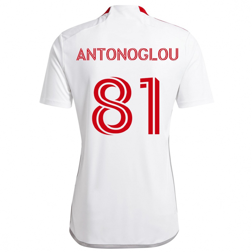 Vaikiškas Themi Antonoglou #81 Balta Raudona Išvykos Marškinėliai 2024/25 T-Shirt