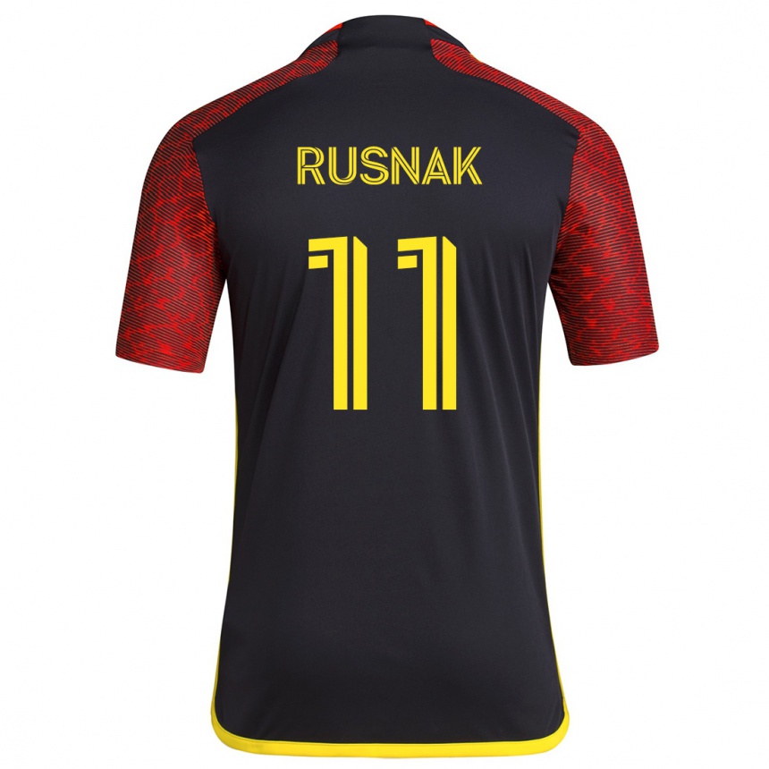 Vaikiškas Albert Rusnák #11 Raudona Juoda Išvykos Marškinėliai 2024/25 T-Shirt