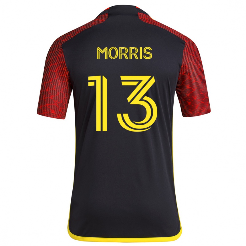 Vaikiškas Jordan Morris #13 Raudona Juoda Išvykos Marškinėliai 2024/25 T-Shirt