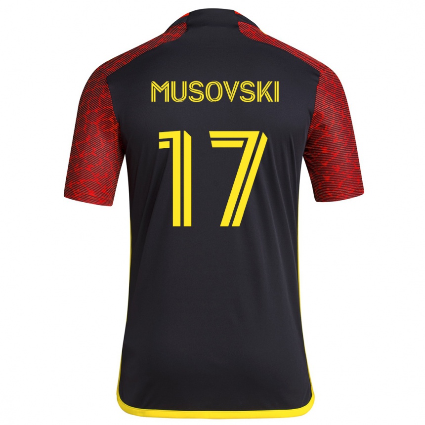 Vaikiškas Danny Musovski #17 Raudona Juoda Išvykos Marškinėliai 2024/25 T-Shirt