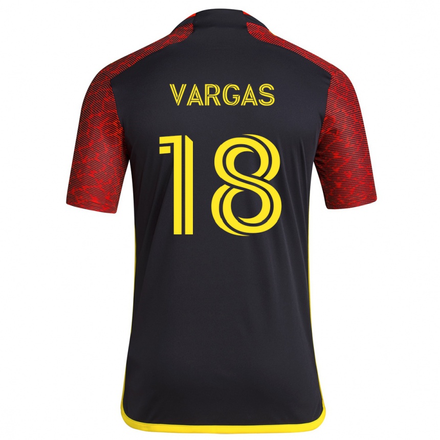 Vaikiškas Obed Vargas #18 Raudona Juoda Išvykos Marškinėliai 2024/25 T-Shirt