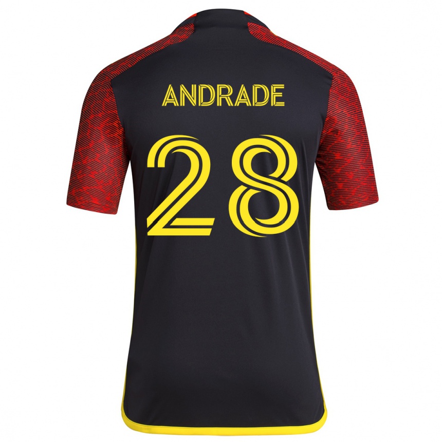 Vaikiškas Yeimar Gómez Andrade #28 Raudona Juoda Išvykos Marškinėliai 2024/25 T-Shirt