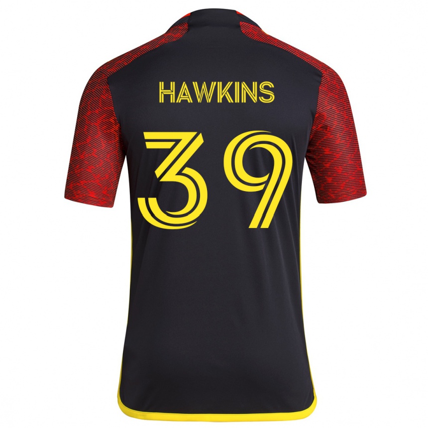 Vaikiškas Stuart Hawkins #39 Raudona Juoda Išvykos Marškinėliai 2024/25 T-Shirt