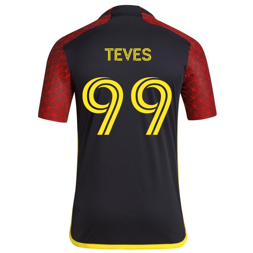 Vaikiškas Dylan Teves #99 Raudona Juoda Išvykos Marškinėliai 2024/25 T-Shirt