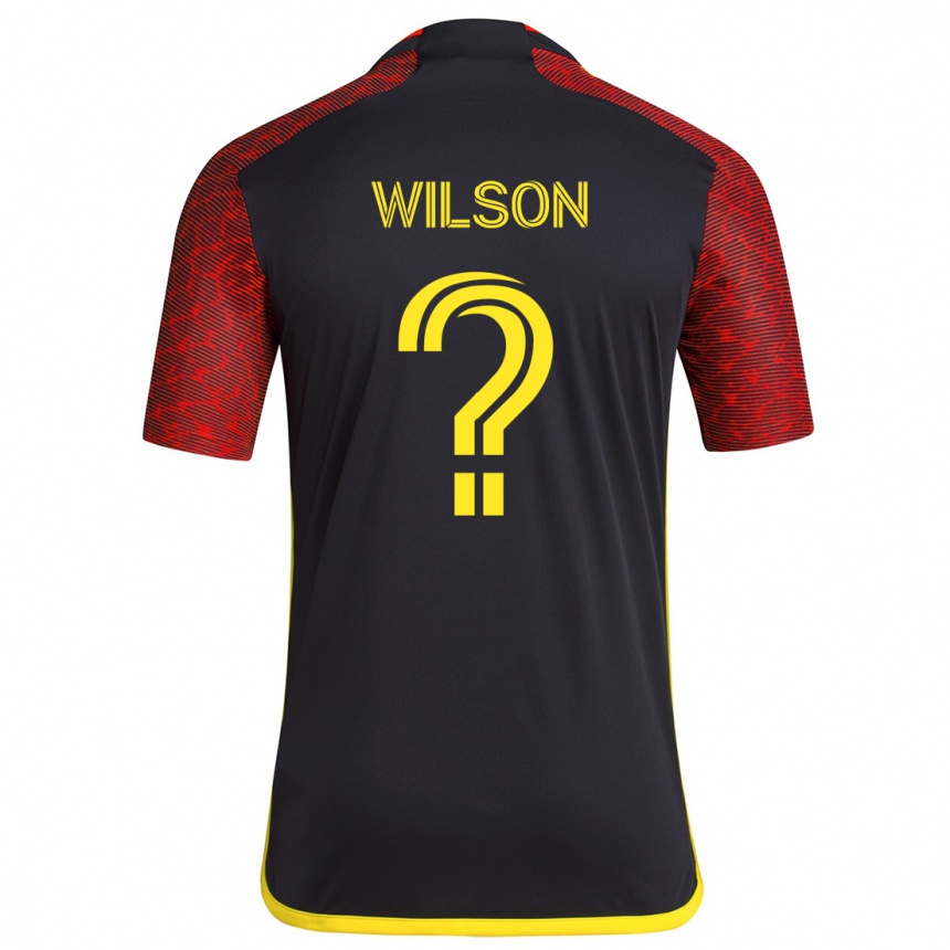 Vaikiškas Trevor Wilson #0 Raudona Juoda Išvykos Marškinėliai 2024/25 T-Shirt