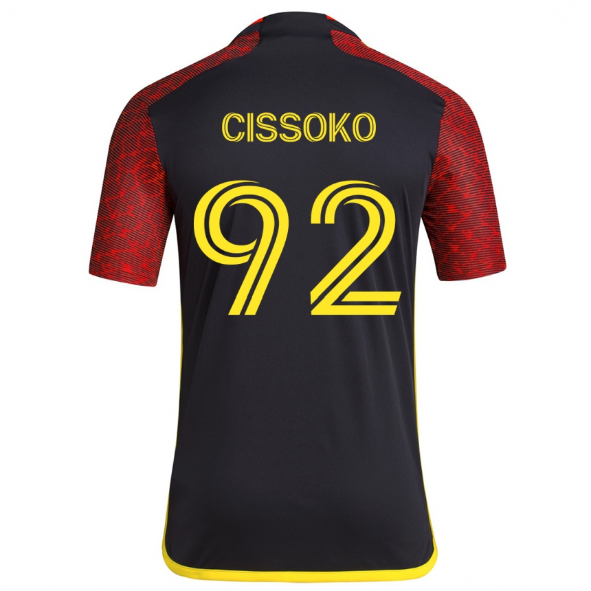 Vaikiškas Abdoulaye Cissoko #92 Raudona Juoda Išvykos Marškinėliai 2024/25 T-Shirt