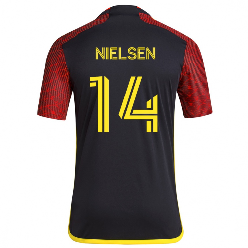 Vaikiškas Taylor Nielsen #14 Raudona Juoda Išvykos Marškinėliai 2024/25 T-Shirt