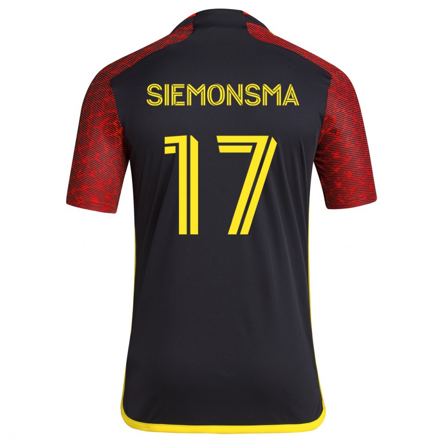 Vaikiškas Sianna Siemonsma #17 Raudona Juoda Išvykos Marškinėliai 2024/25 T-Shirt