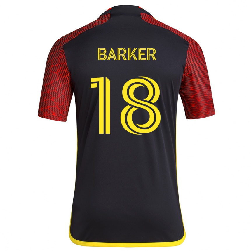 Vaikiškas Alicia Barker #18 Raudona Juoda Išvykos Marškinėliai 2024/25 T-Shirt