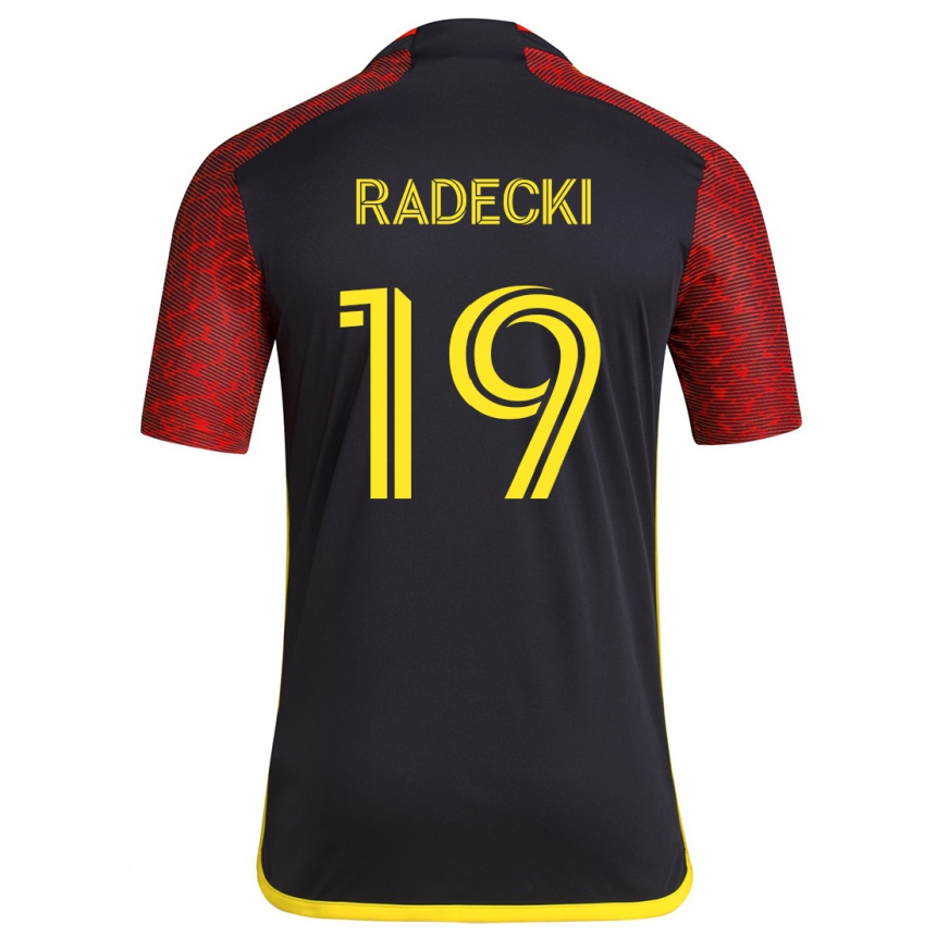 Vaikiškas Taylor Radecki #19 Raudona Juoda Išvykos Marškinėliai 2024/25 T-Shirt