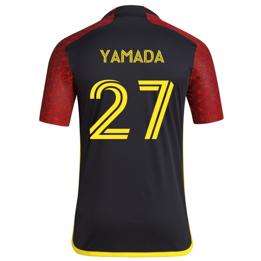 Vaikiškas Hikari Yamada #27 Raudona Juoda Išvykos Marškinėliai 2024/25 T-Shirt