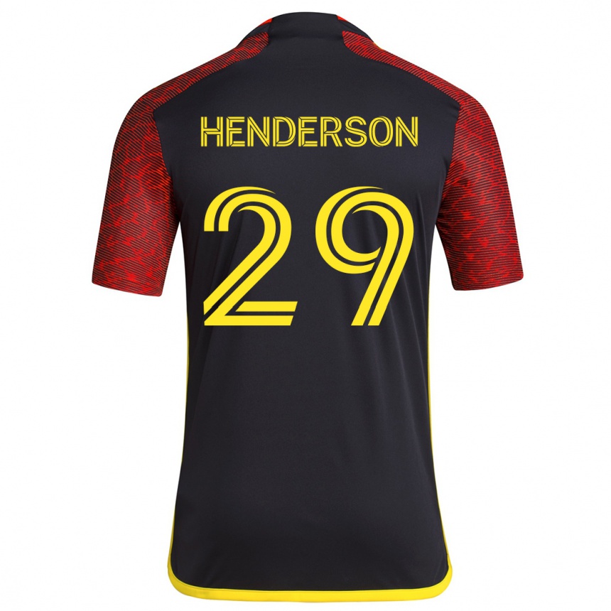 Vaikiškas Anna Henderson #29 Raudona Juoda Išvykos Marškinėliai 2024/25 T-Shirt