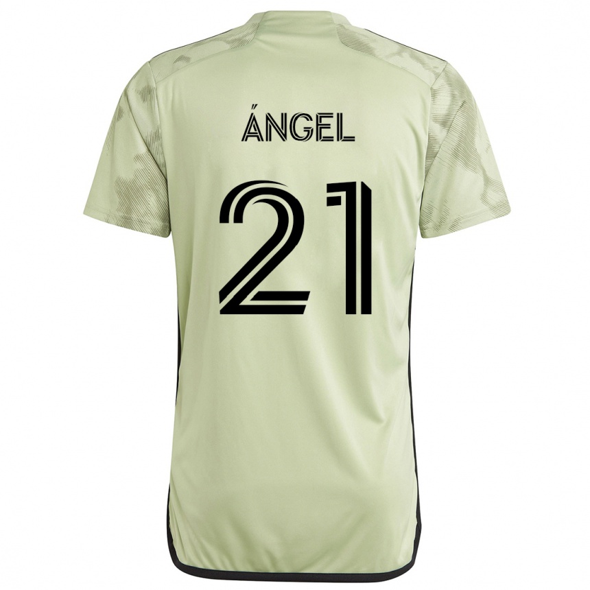 Vaikiškas Tomás Ángel #21 Šviesiai Žalia Išvykos Marškinėliai 2024/25 T-Shirt