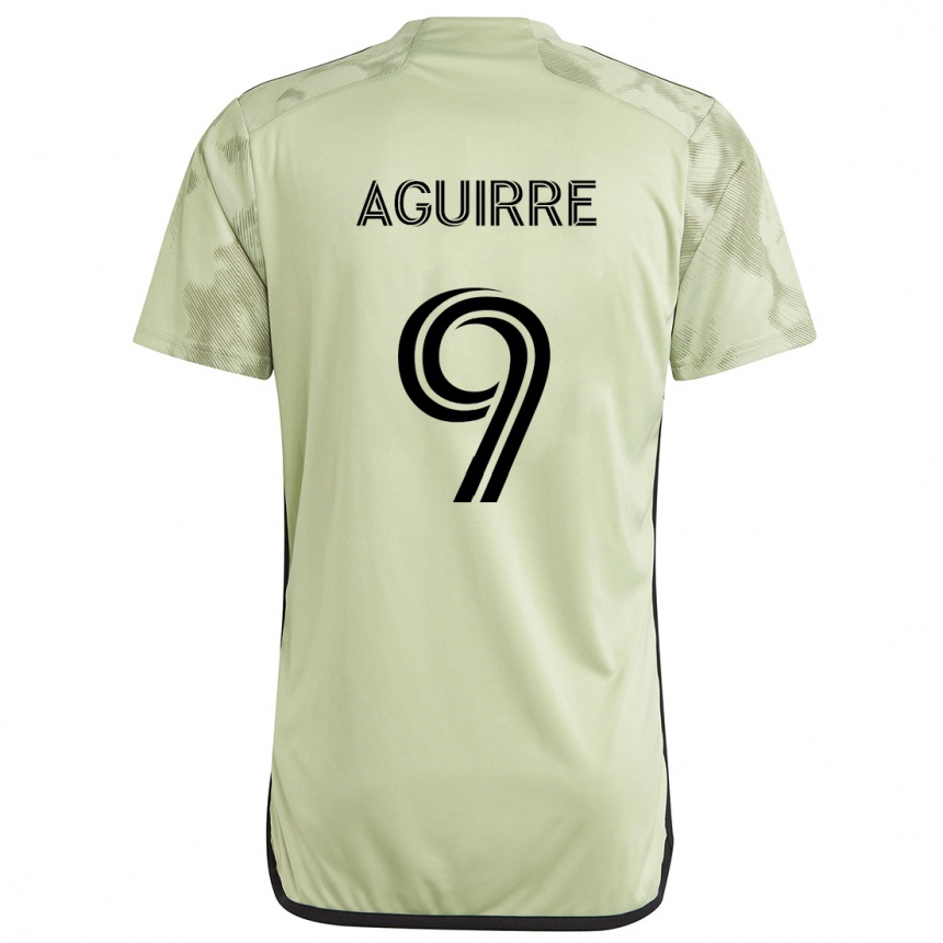 Vaikiškas Dustin Aguirre #9 Šviesiai Žalia Išvykos Marškinėliai 2024/25 T-Shirt