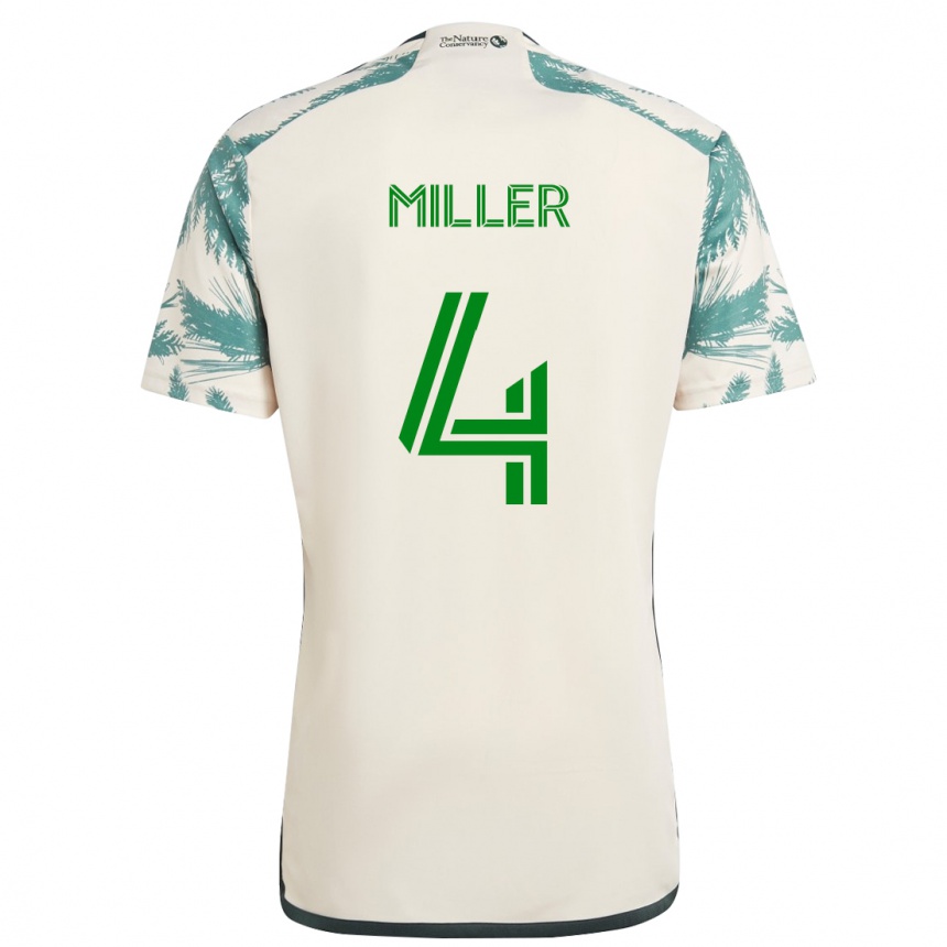 Vaikiškas Kamal Miller #4 Smėlio Ruda Išvykos Marškinėliai 2024/25 T-Shirt