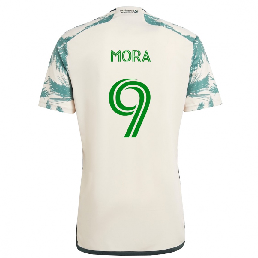 Vaikiškas Felipe Mora #9 Smėlio Ruda Išvykos Marškinėliai 2024/25 T-Shirt