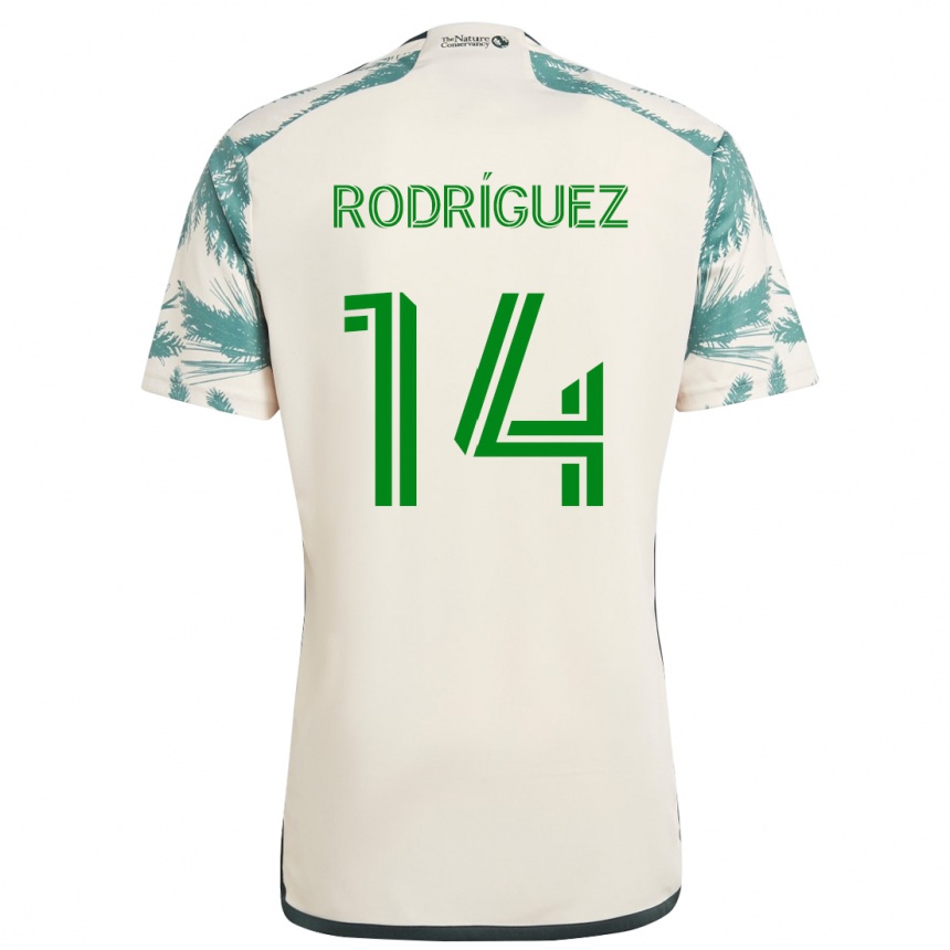 Vaikiškas Jonathan Rodríguez #14 Smėlio Ruda Išvykos Marškinėliai 2024/25 T-Shirt