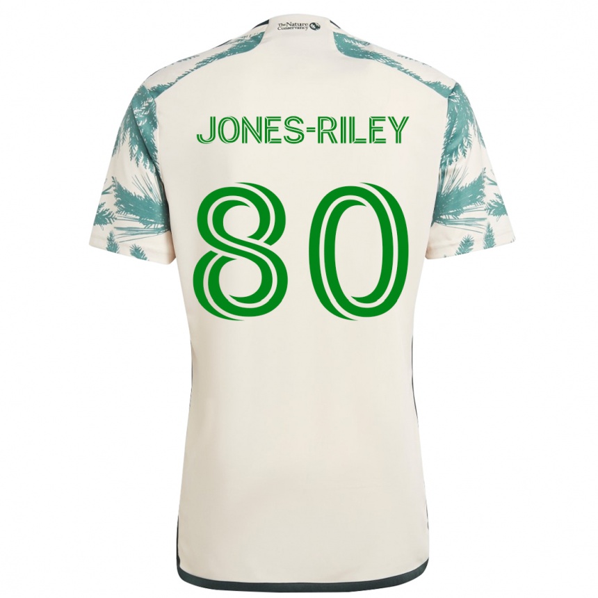 Vaikiškas Jaden Jones-Riley #80 Smėlio Ruda Išvykos Marškinėliai 2024/25 T-Shirt