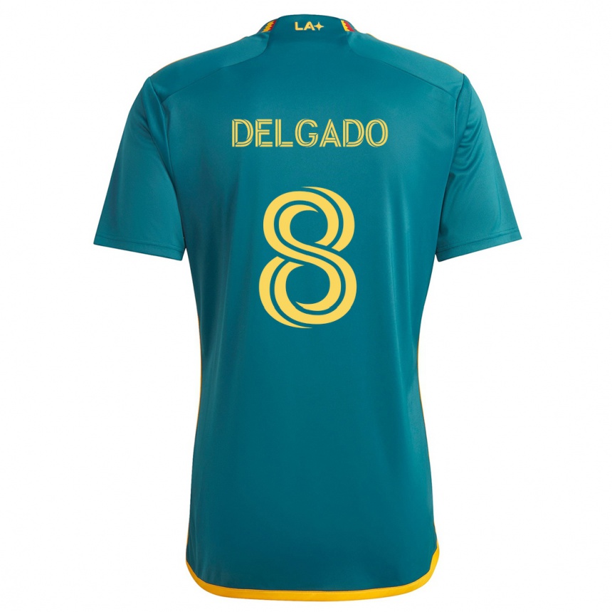 Vaikiškas Mark Delgado #8 Žalia Geltona Išvykos Marškinėliai 2024/25 T-Shirt