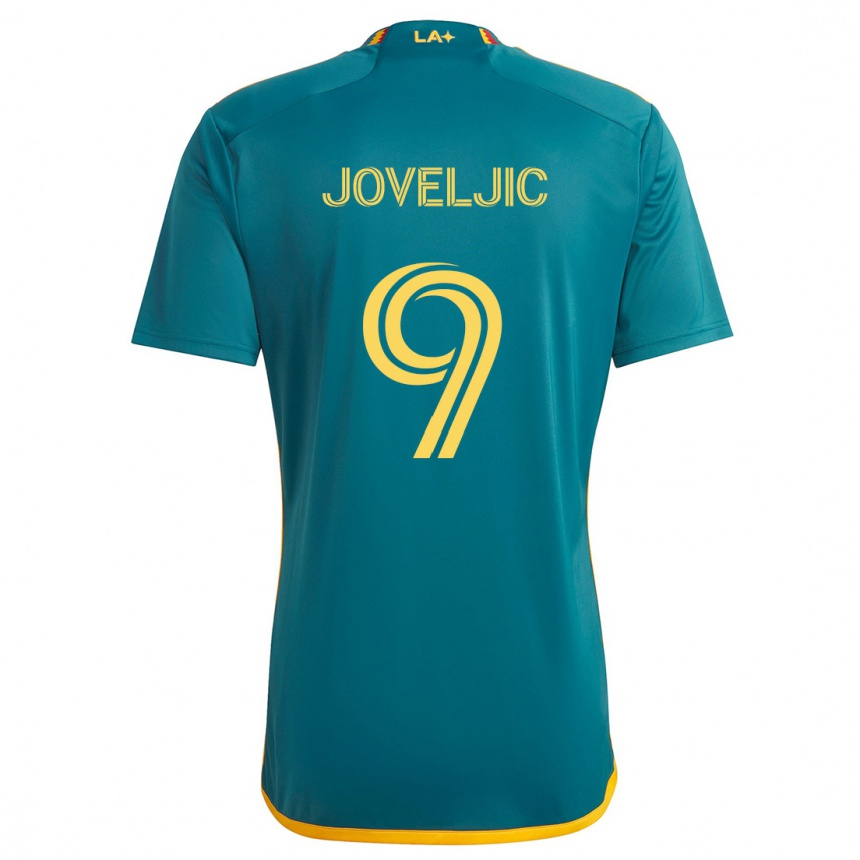 Vaikiškas Dejan Joveljic #9 Žalia Geltona Išvykos Marškinėliai 2024/25 T-Shirt