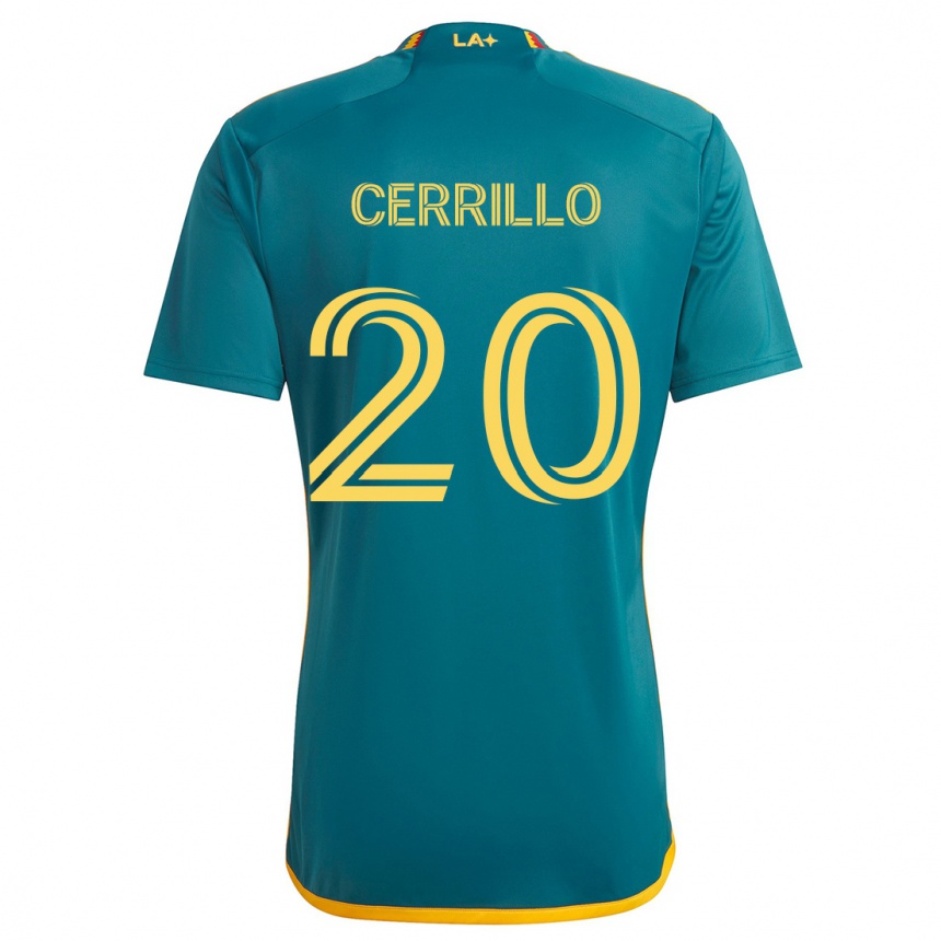 Vaikiškas Edwin Cerrillo #20 Žalia Geltona Išvykos Marškinėliai 2024/25 T-Shirt