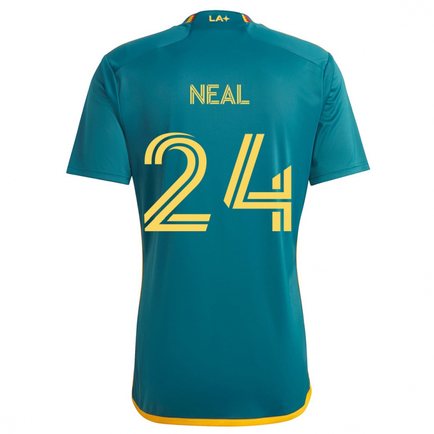 Vaikiškas Jalen Neal #24 Žalia Geltona Išvykos Marškinėliai 2024/25 T-Shirt