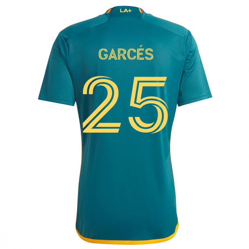 Vaikiškas Carlos Garcés #25 Žalia Geltona Išvykos Marškinėliai 2024/25 T-Shirt