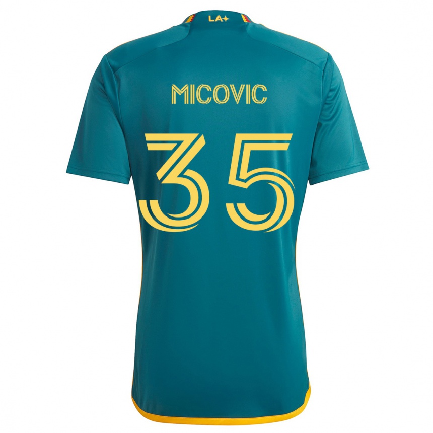 Vaikiškas Novak Micovic #35 Žalia Geltona Išvykos Marškinėliai 2024/25 T-Shirt