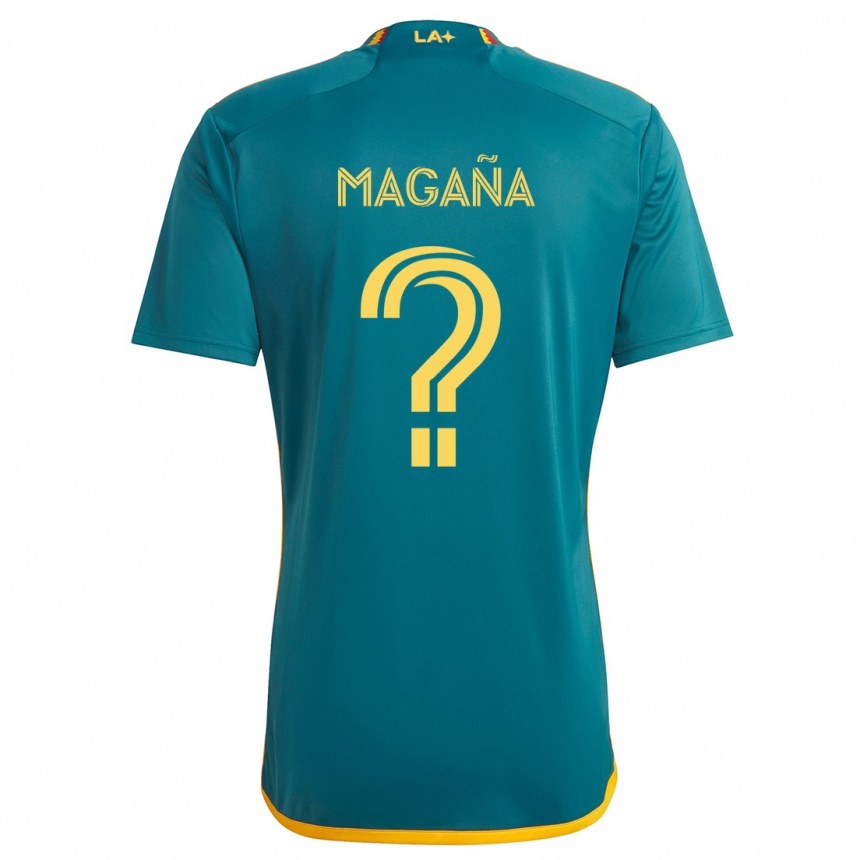 Vaikiškas Jose Magaña #0 Žalia Geltona Išvykos Marškinėliai 2024/25 T-Shirt