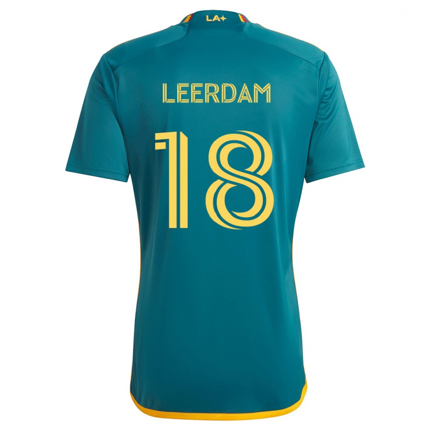 Vaikiškas Kelvin Leerdam #18 Žalia Geltona Išvykos Marškinėliai 2024/25 T-Shirt