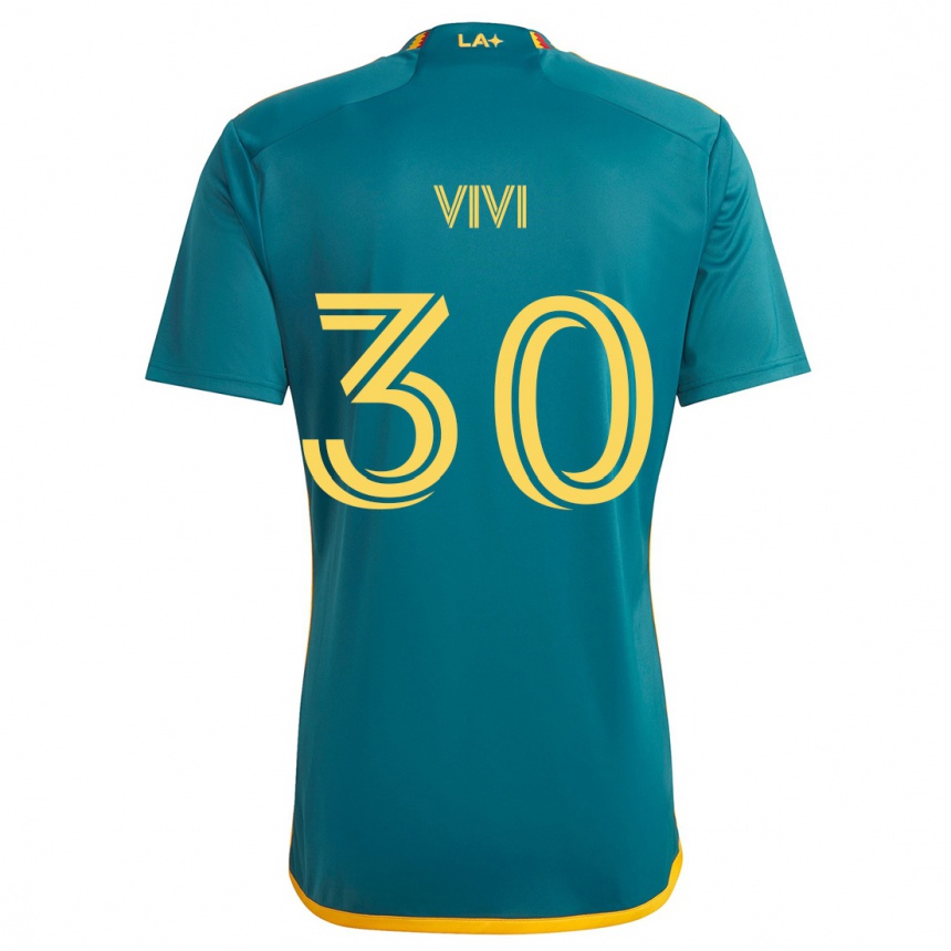 Vaikiškas Gino Vivi #30 Žalia Geltona Išvykos Marškinėliai 2024/25 T-Shirt