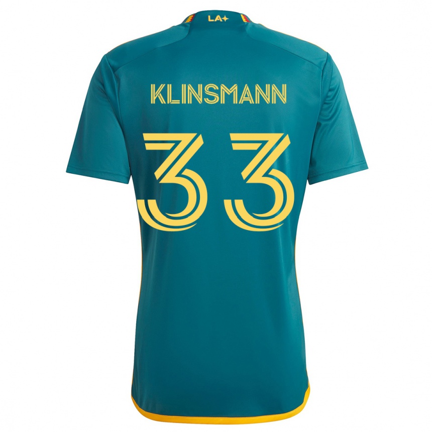 Vaikiškas Jonathan Klinsmann #33 Žalia Geltona Išvykos Marškinėliai 2024/25 T-Shirt