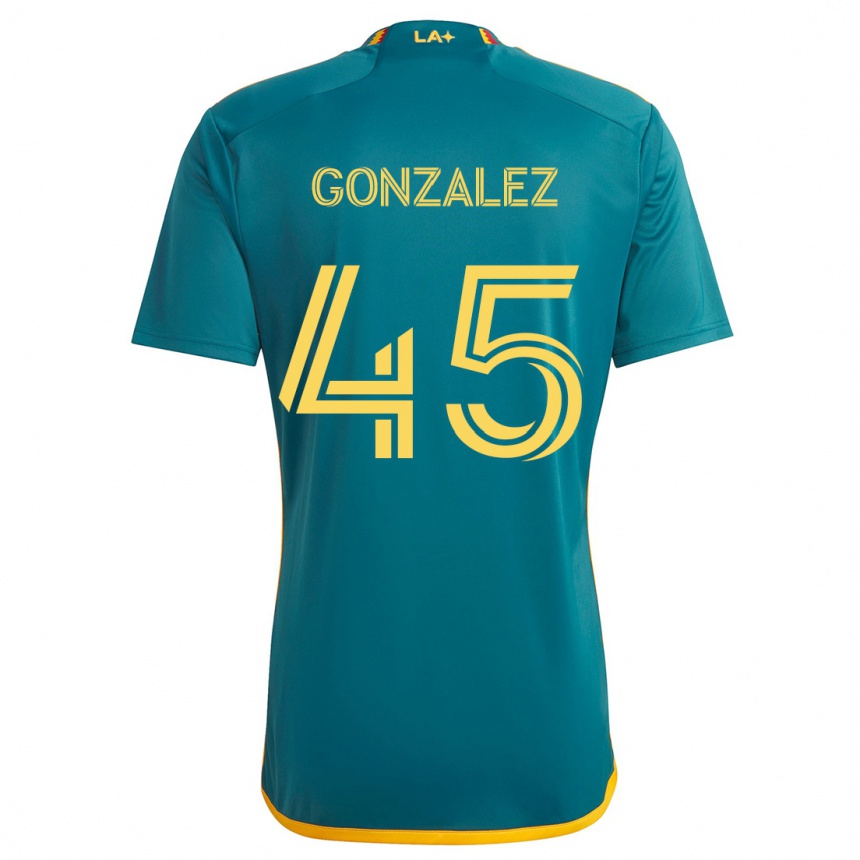 Vaikiškas Adrián González #45 Žalia Geltona Išvykos Marškinėliai 2024/25 T-Shirt