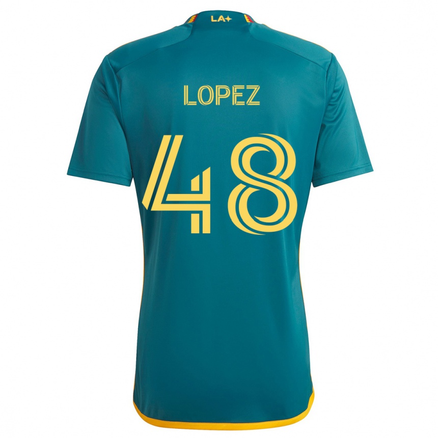 Vaikiškas Diego López #48 Žalia Geltona Išvykos Marškinėliai 2024/25 T-Shirt